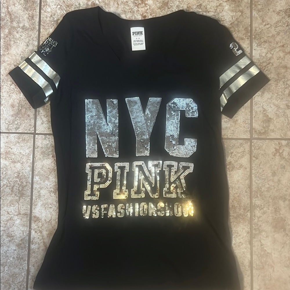 VS Pink V-Neck Fashion Show Tee from 2015